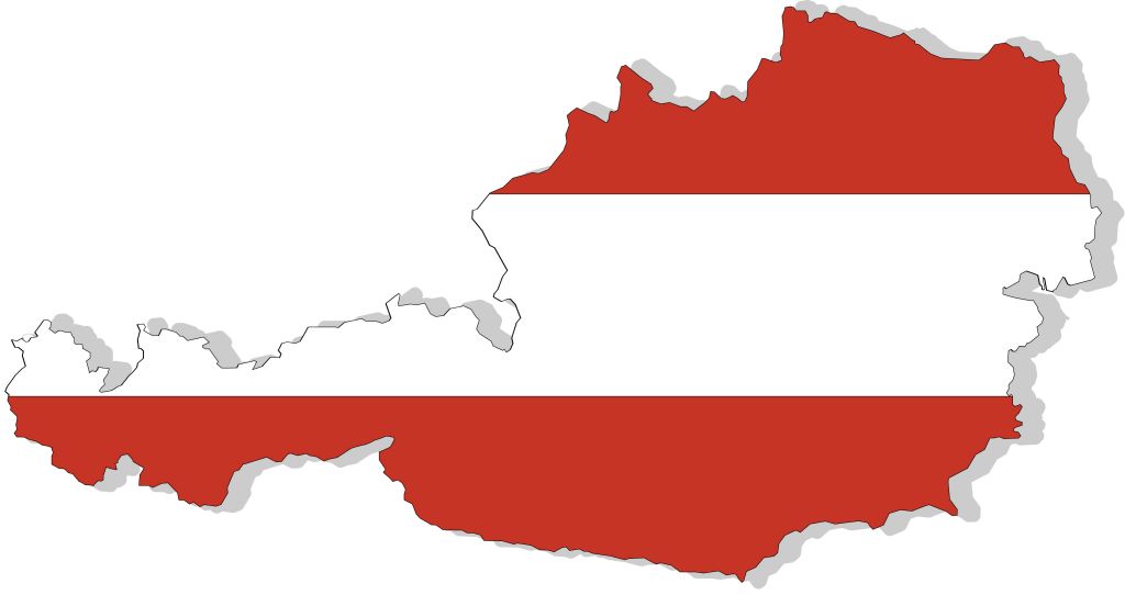 Oesterreich-Tipps - Landkarte in Rot-Weiss-Rot