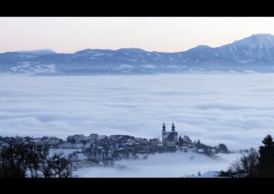 Niederösterreich - Maria Taferl - Gemeinde Maria Taferl im Nebel