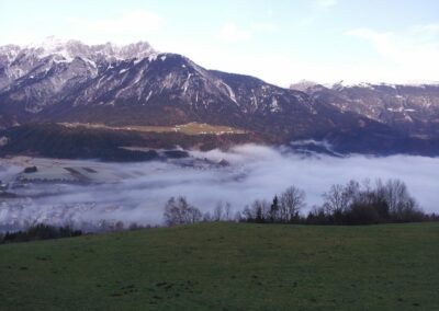 Tirol - Vomp - Nebel über der Gemeinde