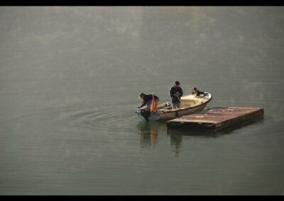 Bild zeigt: Fischer am Hallstätter See